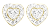 Eve gold plated oorbellen kristal hart (1018938)