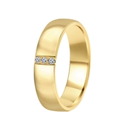 14K geelgouden trouwring diamant Pioenroos H98 (1023345)
