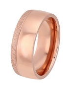 Gerecycled stalen ring roseplated gediamanteerd (1024140)