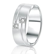Beziehungsring in rhodiniertem 925 Silber Diamant Lombok (1027132)
