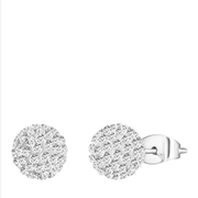 Doppelte Ohrringe aus Edelstahl mit Kristallbesatz (1027185)