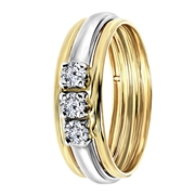 Zweifarbiger Ring, 585 Gold, mit Zirkonia (1028580)