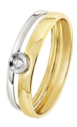 Zweifarbiger Ring, 585 Gold, mit Zirkonia (1028586)
