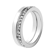 Rhodinierter Ring von Buckley London mit Kristall, large (1030425)