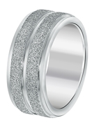 Gerecycleerd stalen ring met 2rijen diamond cut (1031049)