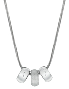 Gerecycled stalen ketting met hanger diamond cut (1031050)