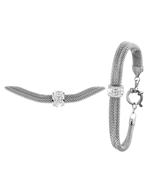 Set mit Halskette und Armband aus Edelstahl mit Kristall (1031411)