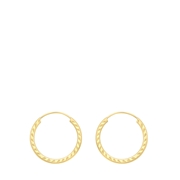 Ohrringe, 375 Gold, schön bearbeitet, 15 mm (1034228)