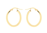 Ovale Ohrringe aus 375 Gold mit Flachkörper, 15 mm (1034277)