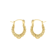375 Gold Ohrringe, oval, mit Herz (1034283)
