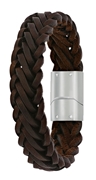 Edelstahl-Armband für Jungen mit braunem Leder (1034740)
