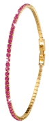 Vergoldetes Armband mit fuchsiafarbenen Kristallen (1036250)