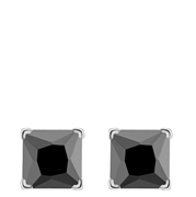 925 Silberohrringe mit schwarzem viereckigem Zirkonia (1036294)