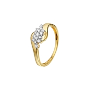 14 karaat geelgouden ring met 15 diamanten 0,25ct (1036830)