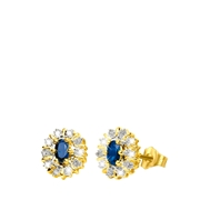 585 Gelbgold-Ohrringe mit Diamant und Saphir (1036843)