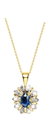14 karaat geelgouden hanger diamant saffier 0,05ct (1036844)