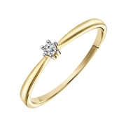 14K geelgouden solitair ring met diamant (0,04ct.) (1037175)