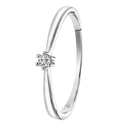 14K witgouden solitair ring met diamant (0,04ct.) (1037177)