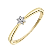 Geelgouden solitair ring met diamant (0,08ct.) (1037179)