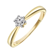 Geelgouden solitair ring met diamant (0,25ct.) (1037191)