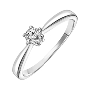 14K witgouden solitair ring met diamant (0,25ct.) (1037193)