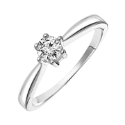 14K witgouden solitair ring met diamant (0,40ct.) (1037201)