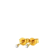 Gelbgoldene Solitärohrringe mit Diamanten (0.04 ct). (1037213)
