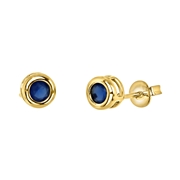Vergoldete Ohrringe mit blauem Zirkoniastein (1037315)