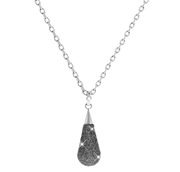 Halskette aus Edelstahl mit Anhänger Grau Mineralpulver (1037348)