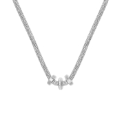 Halskette aus Edelstahl/Mesh mit Kristall (1037398)