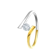 14 Karaat bicolor ring met 10 diamanten 0,04ct (1037594)