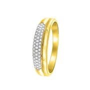 14 Karaat geelgouden ring met 46 diamanten 0,11ct (1037601)