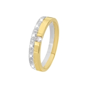 14 Karaat bicolor gouden ring 19 diamanten 0.15CT (1037781)