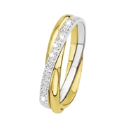 Zweifarbiger Ring 585 Gold mit Diamant (1037782)