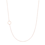 Silberne Halskette mit rosa Kreis von Super Stylish (1037933)