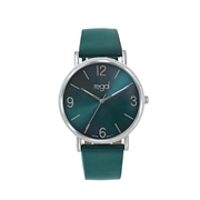 Regal Slimline Armbanduhr mit grünem Band (1037966)