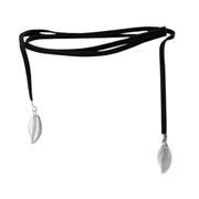 Montini Byoux-Halsband schwarze Kordel mit Feder (1040982)