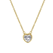 Goldplattierte Halskette aus Edelstahl Herz mit Zirkonia (1041372)