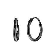 Zilveren oorbellen blackplated 10mm (1041401)