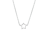 Silberne Halskette rhodiniert offener Stern (1041567)