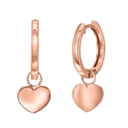 Zilveren oorbellen roseplated hart (1041580)