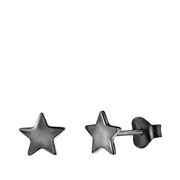 Silberne Ohrringe schwarz beschichtet Stern (1041589)