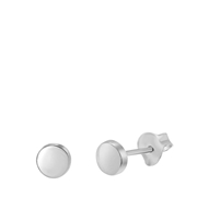 Silberne Ohrringe rund 5 mm rhodiniert (1041595)