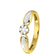 14 Karaat geelgouden ring met 7 diamanten 0,10ct (1042034)