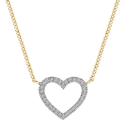 14 Karaat geelgouden ketting hart diamant 0,05ct (1042040)