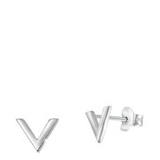 Silberne Ohrringe rhodiniert V (1042052)