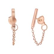 Zilveren oorbellen roseplated bar ketting (1042080)