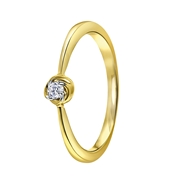 14 Karaat geelgouden ring met diamant 0,05ct (1043115)