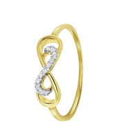 585 Gelbgold-Ring Unendlichkeitssymbol mit Diamanten (1043126)