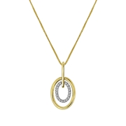 Halskette, 585 Gelbgold, oval, mit Diamant 0,06 kt (1043133)